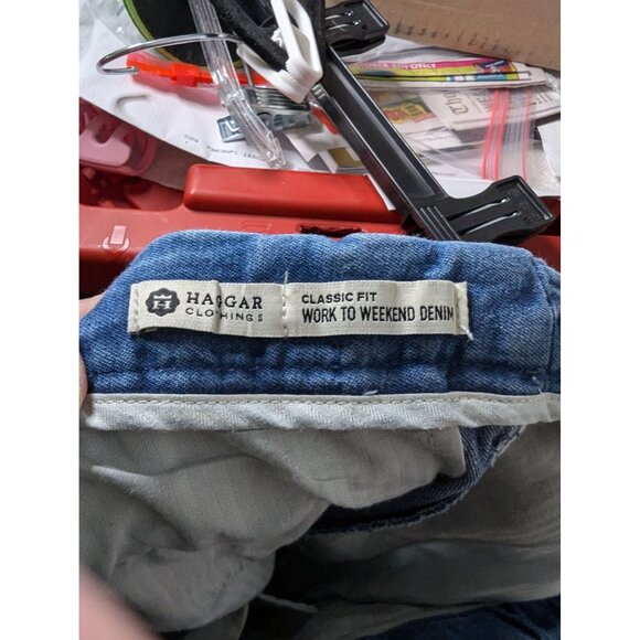Haggar Mens Classic Fit Work To Weekend Denim Jeans 36x34 100% Cotton - Picture 4 of 5